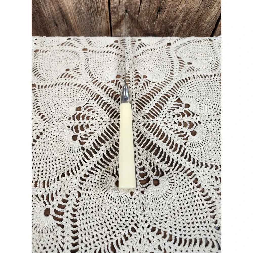 Vtg Regent Sheffield Serrated Slicing Knife MCM Faux Wood Gold Flower England